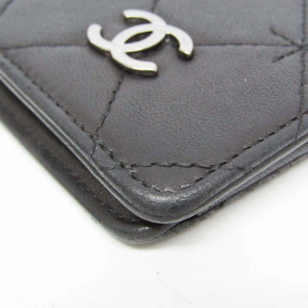 CHANEL Authentic Black Lambskin Leather Logo Wallet - Picture 10 of 16